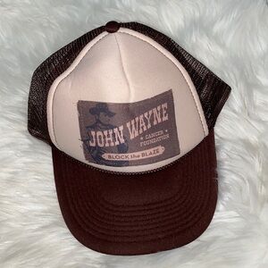 John Wayne vintage trucker brown snap back hat